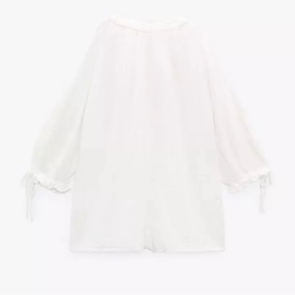 ZARA ~ ✨ Bloggers Favorite ✨ROMPER WITH FLORAL EMBROIDERY - Picture 4 of 11